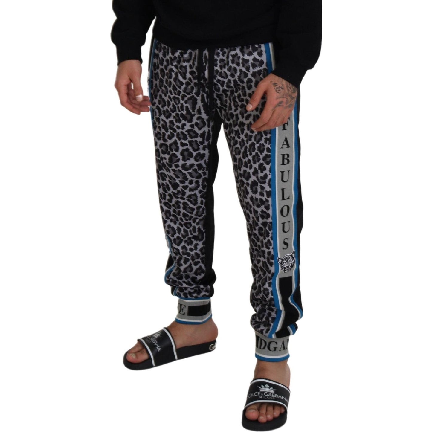 Dolce & Gabbana Multicolor DG King Leopard Print Jogger Pants PAN73225 - 52