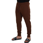 Dolce & Gabbana Brown Cashmere Men Drawstring Jogger Pants PAN73231 - 56