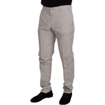 Dolce & Gabbana Off White Silk Mid Waist Chino Pants PAN73269 - 54