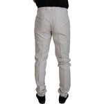 Dolce & Gabbana Off White Silk Mid Waist Chino Pants PAN73269 - 54
