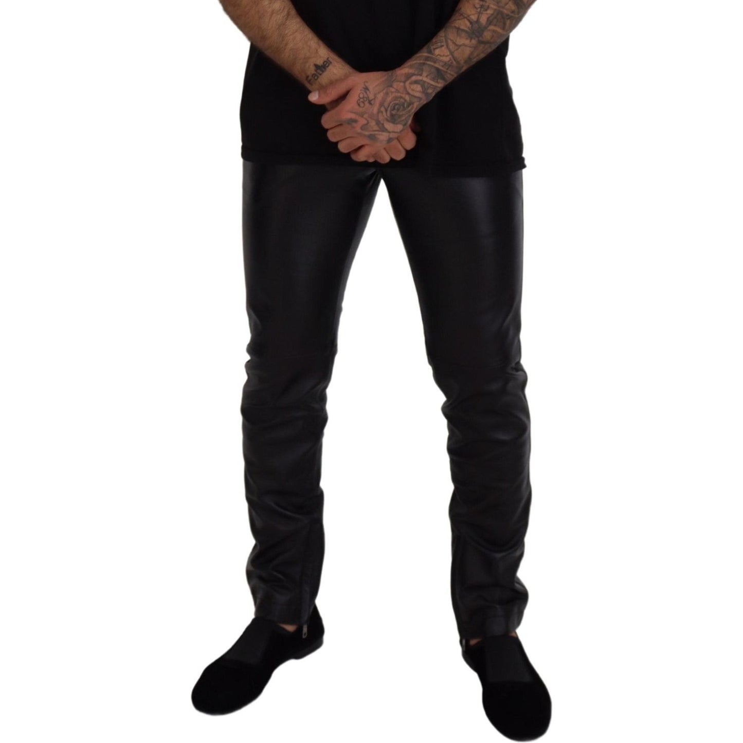 Dolce & Gabbana Black Shiny Stretch Skinny Pants PAN73327 - 46