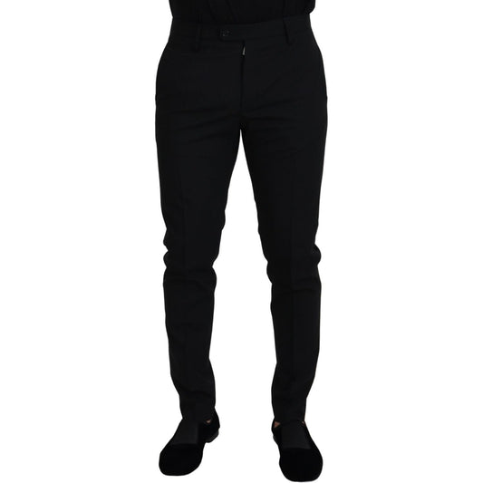 Dolce & Gabbana Black Polyester Chino Formal Pants PAN73338 - 48