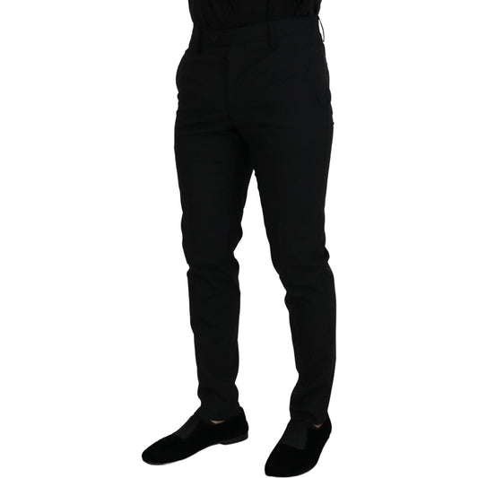 Dolce & Gabbana Black Polyester Chino Formal Pants PAN73338 - 48