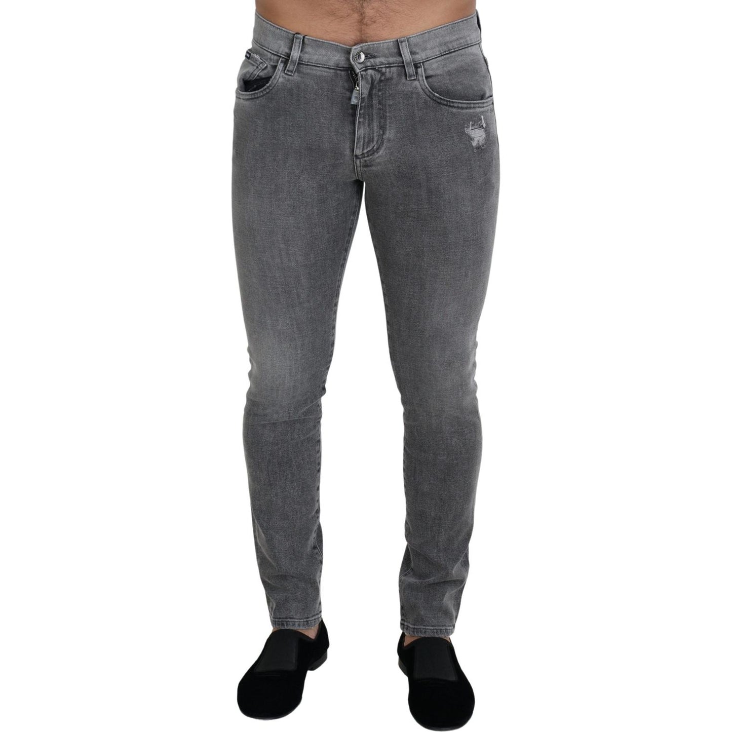 Dolce & Gabbana Grey Washed Cotton Skinny Denim Jeans PAN73362 - 44