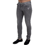 Dolce & Gabbana Grey Washed Cotton Skinny Denim Jeans PAN73362 - 44