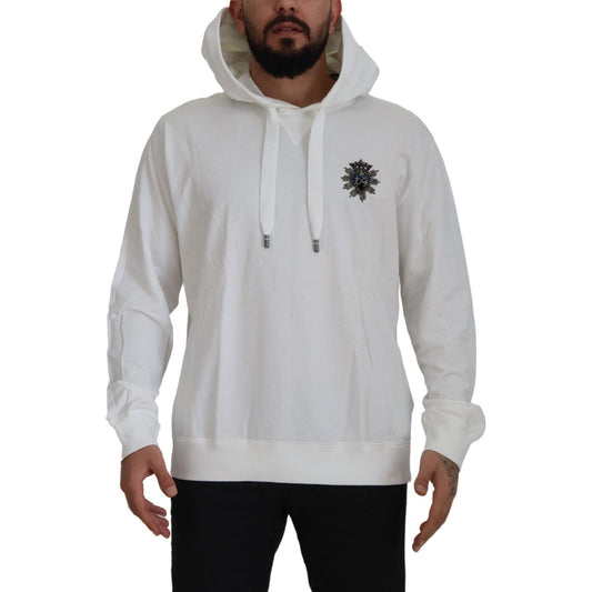 Dolce & Gabbana White Cotton Hooded Sweatshirt Sweater TSH7919 - 56