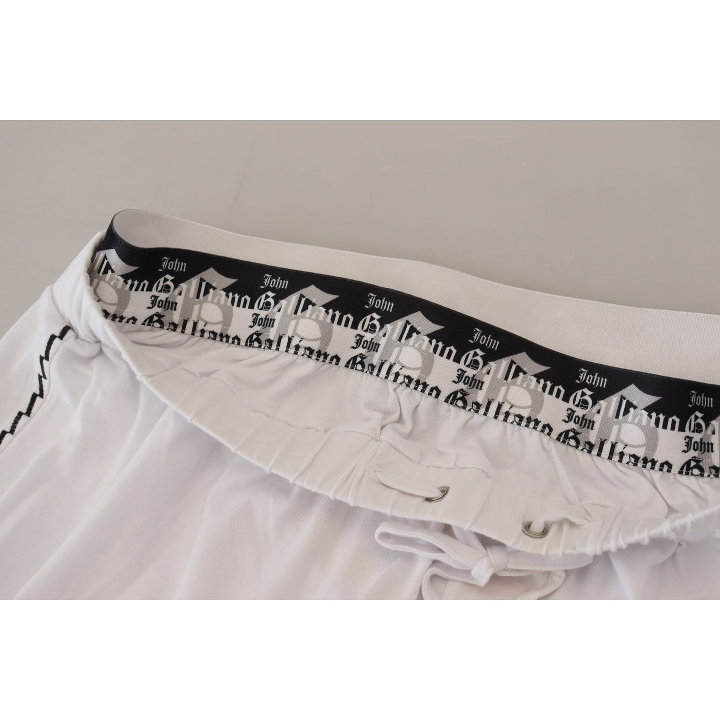 John Galliano White Cotton Logo Loose Men Pants PAN74145 - 46