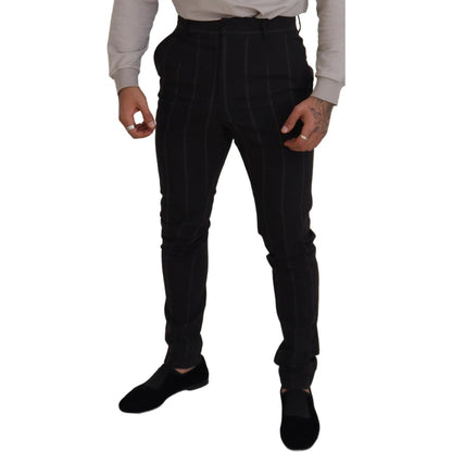 Dolce & Gabbana Black Wool Chino Formal Men Pants