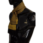 Dolce & Gabbana Yellow Patterned Silk Neck Wrap Fringe Scarf MS6524