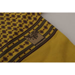 Dolce & Gabbana Yellow Patterned Silk Neck Wrap Fringe Scarf MS6524