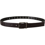 Dolce & Gabbana Burgundy Leather Perforated Metal Buckle Belt BEL8482- 90