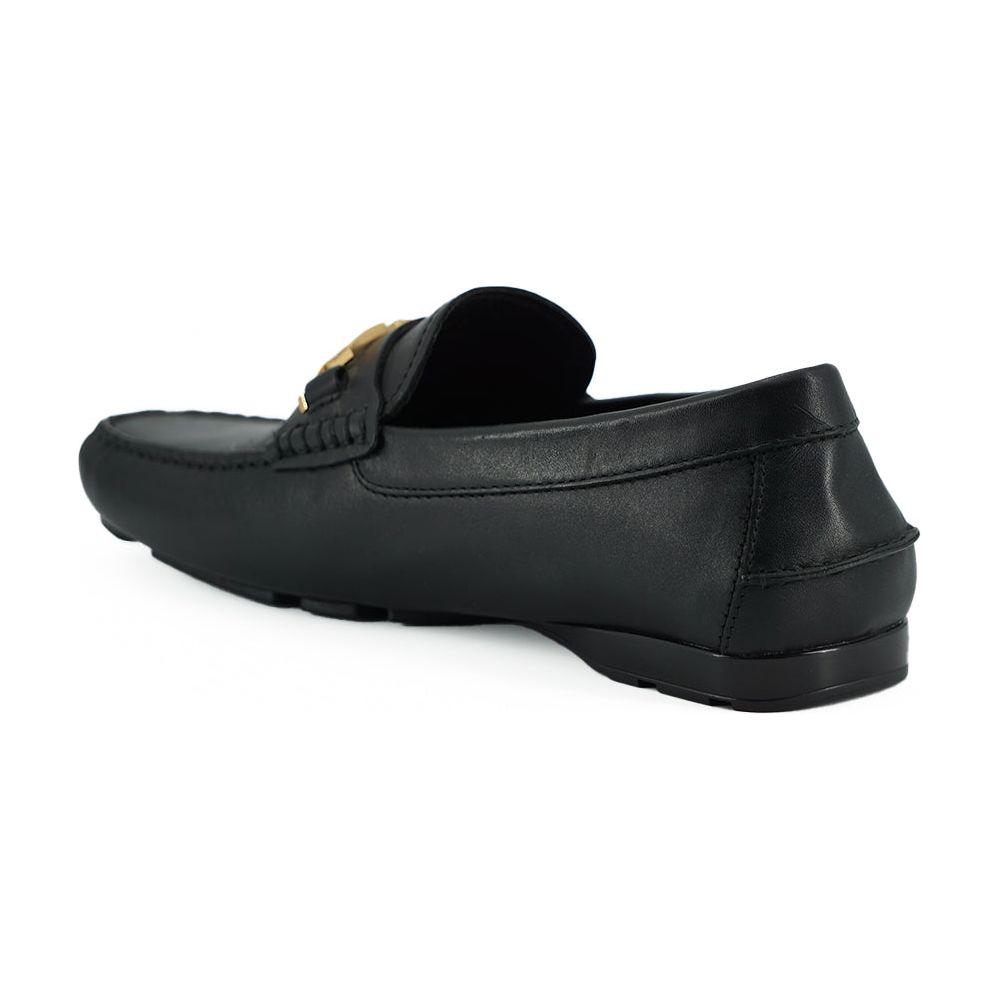 Versace Elegant Black Calf Leather Men's Loafers 8054712178184