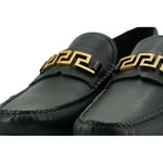 Versace Elegant Black Calf Leather Men's Loafers 8054712178184