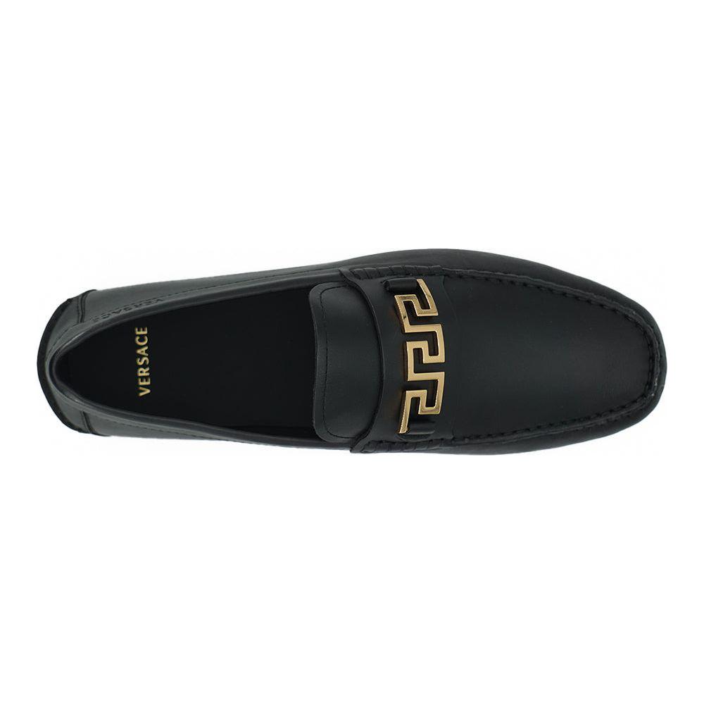 Versace Elegant Black Calf Leather Men's Loafers 8054712178184