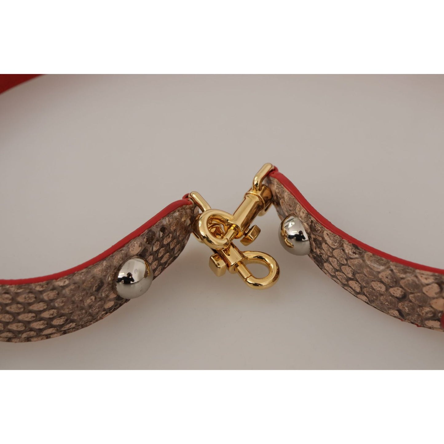 Dolce & Gabbana Brown Python Leather Crystals Shoulder Strap BEL8735