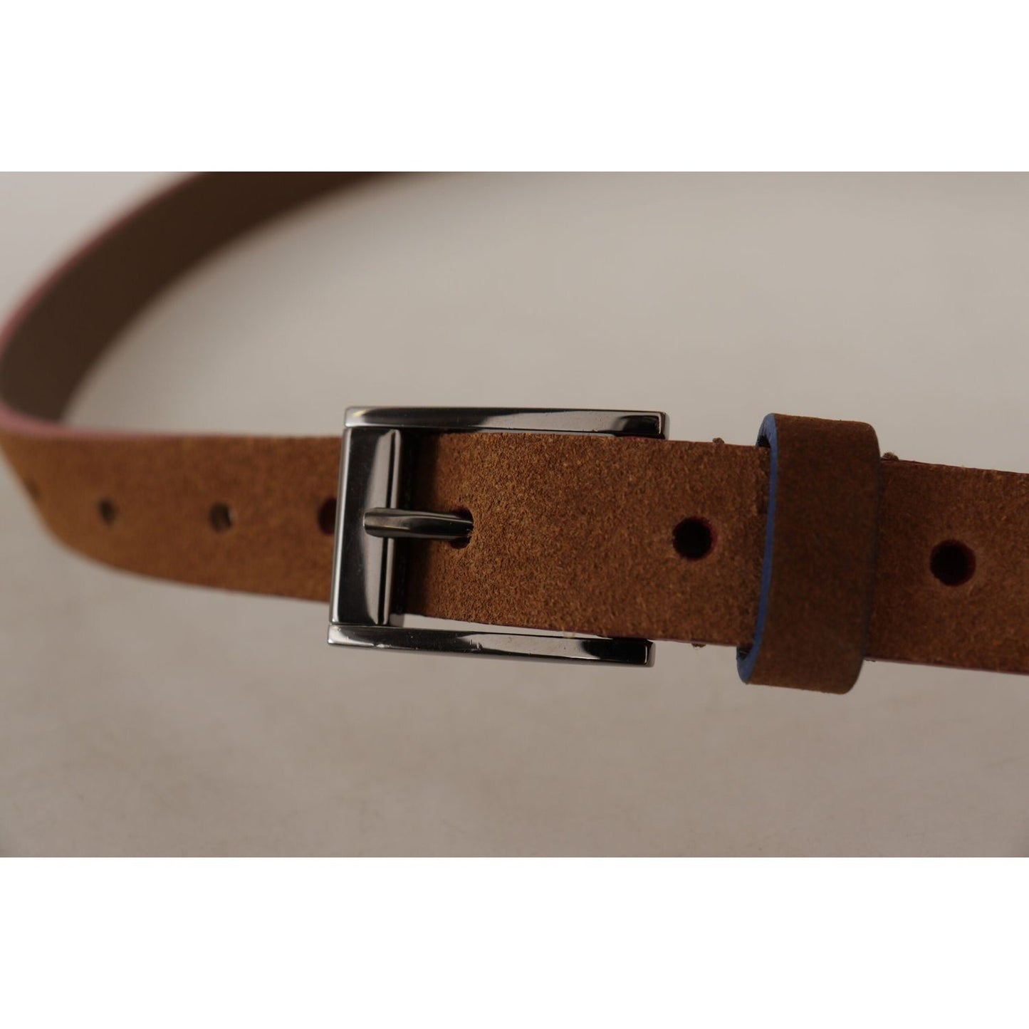 Dolce & Gabbana Brown Logo Engraved Metal Waist Buckle Belt WMB151 - 90