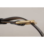 Dolce & Gabbana Black Solid Leather Classic Gold Waist Buckle Belt WMB161 - 60