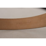 Dolce & Gabbana Black Solid Leather Classic Gold Waist Buckle Belt WMB161 - 60