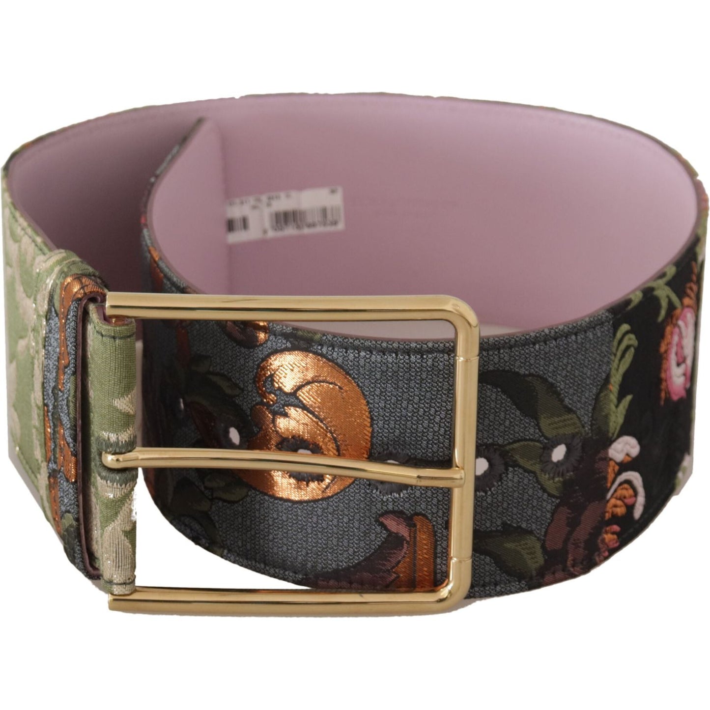 Dolce & Gabbana Multicolor Leather Embroidered Gold Metal Buckle Belt WMB258 - 75