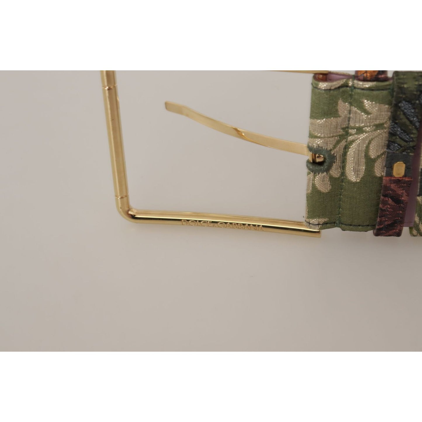 Dolce & Gabbana Multicolor Leather Embroidered Gold Metal Buckle Belt WMB258 - 75