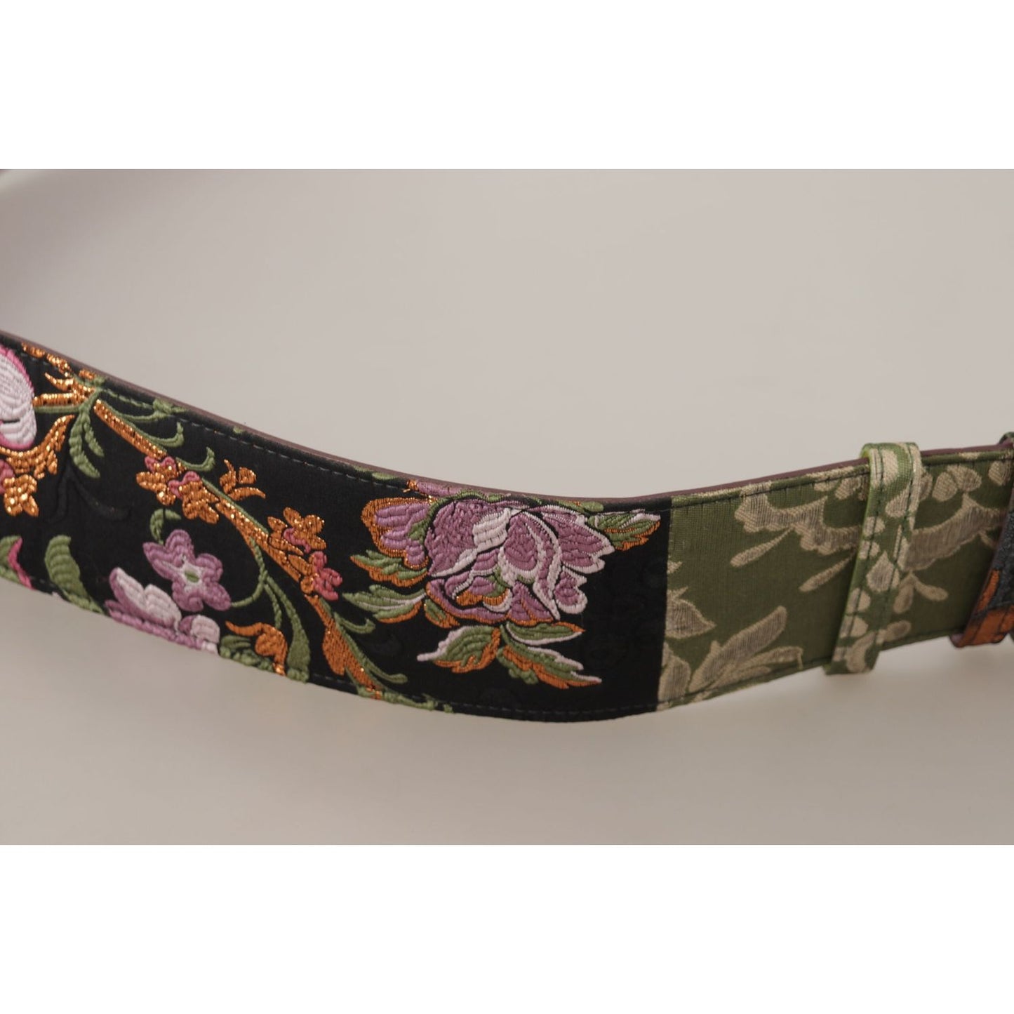 Dolce & Gabbana Multicolor Leather Embroidered Gold Metal Buckle Belt WMB258 - 75