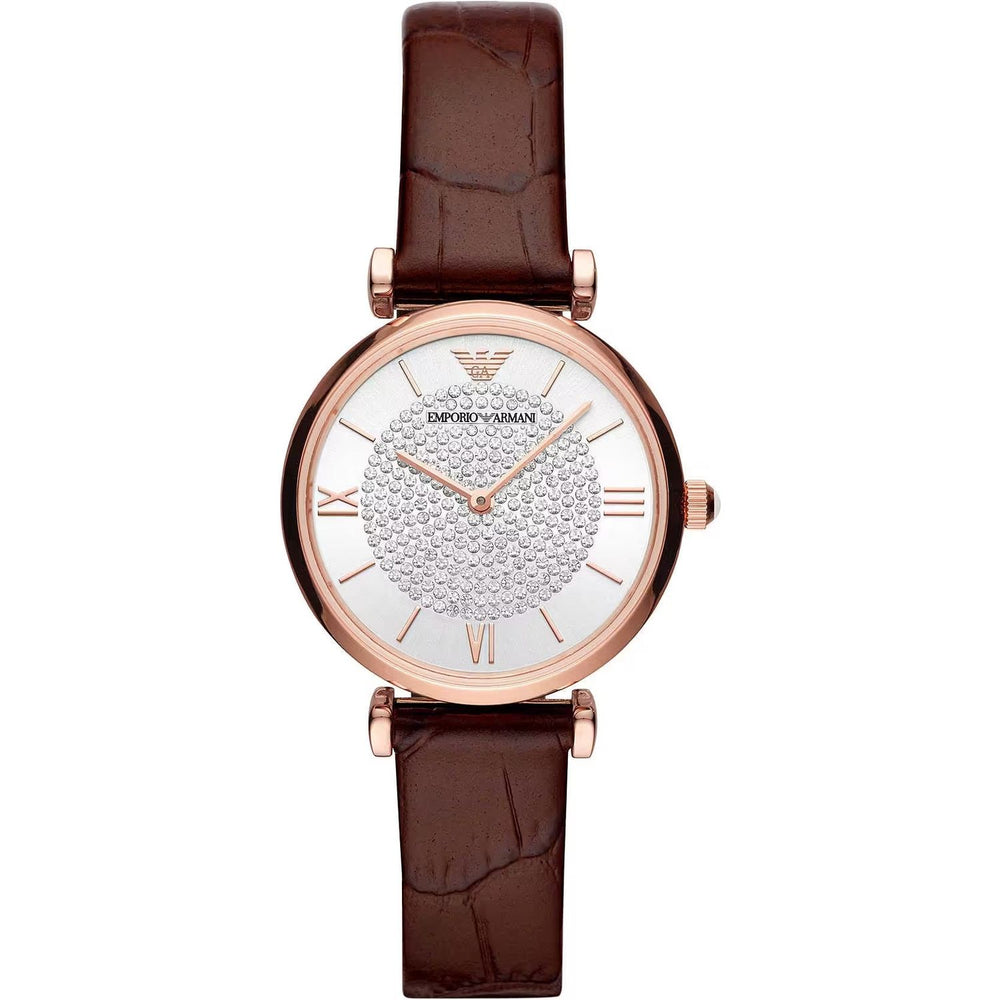 Emporio Armani Elegant Bordeaux Leather Watch for Women 723763284233