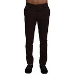 BENCIVENGA Elegant Brown Cotton Blend Trousers BENCIVENGA Black