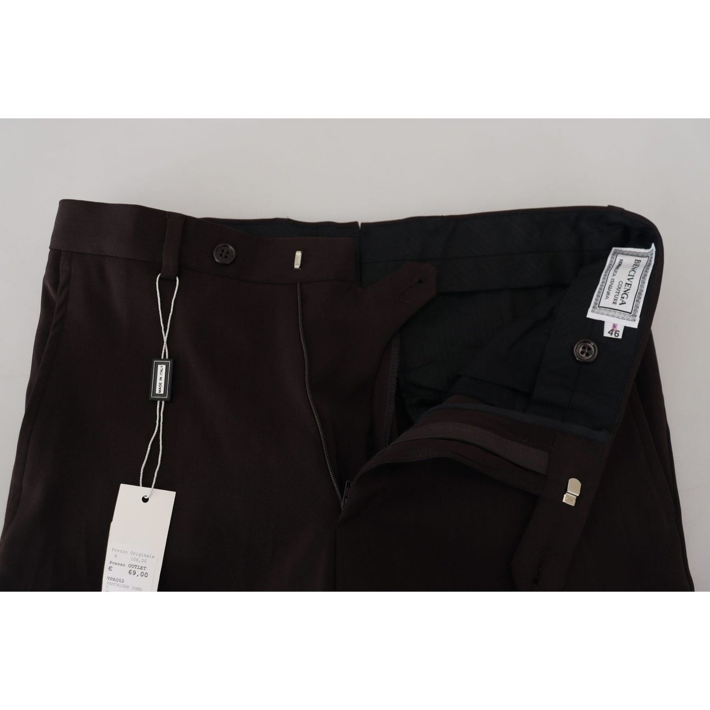 BENCIVENGA Brown Straight Fit Formal Men Pants PAN71364 - 46