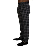 BENCIVENGA Elegant Gray Checked Gentleman's Chinos BENCIVENGA Black