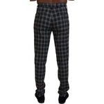 BENCIVENGA Elegant Gray Checked Gentleman's Chinos BENCIVENGA Dark Slate Gray