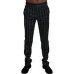 BENCIVENGA Elegant Gray Checkered Wool Chino Pants BENCIVENGA Black