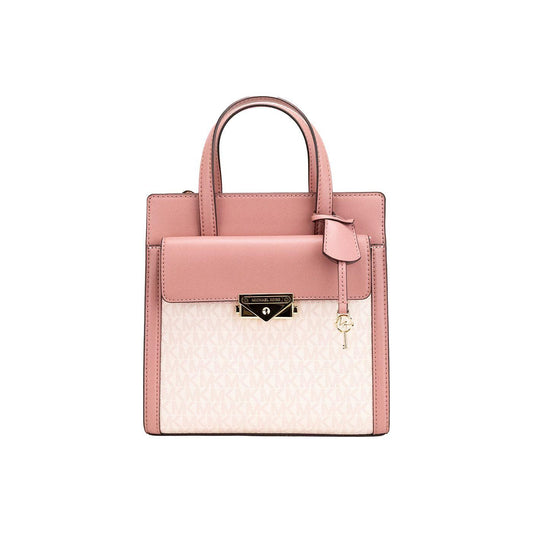 Michael Kors Cece Small Pink PVC North South Flap Tote Crossbody Bag Purse 35053
