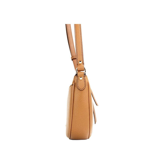 Michael Kors Dover Small Luggage Pebbled Leather Half Moon Crossbody Bag Purse 33855