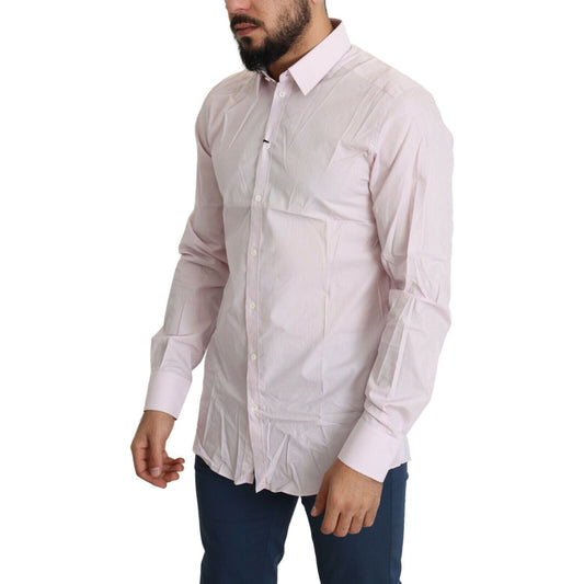 Dolce & Gabbana Light Pink Cotton Formal GOLD Dress Shirt TSH5463-41