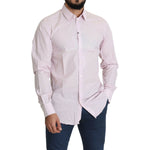 Dolce & Gabbana Light Pink Cotton Formal GOLD Dress Shirt TSH5463-41