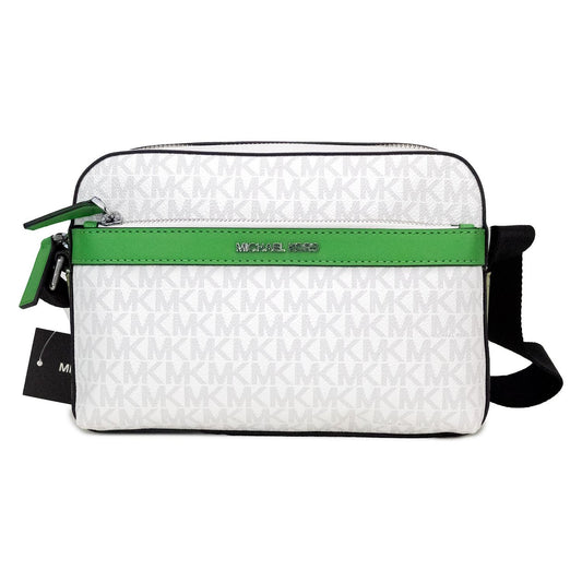 Michael Kors Cooper Small Bright White Palm Signature PVC Utility Crossbody Bag 90886