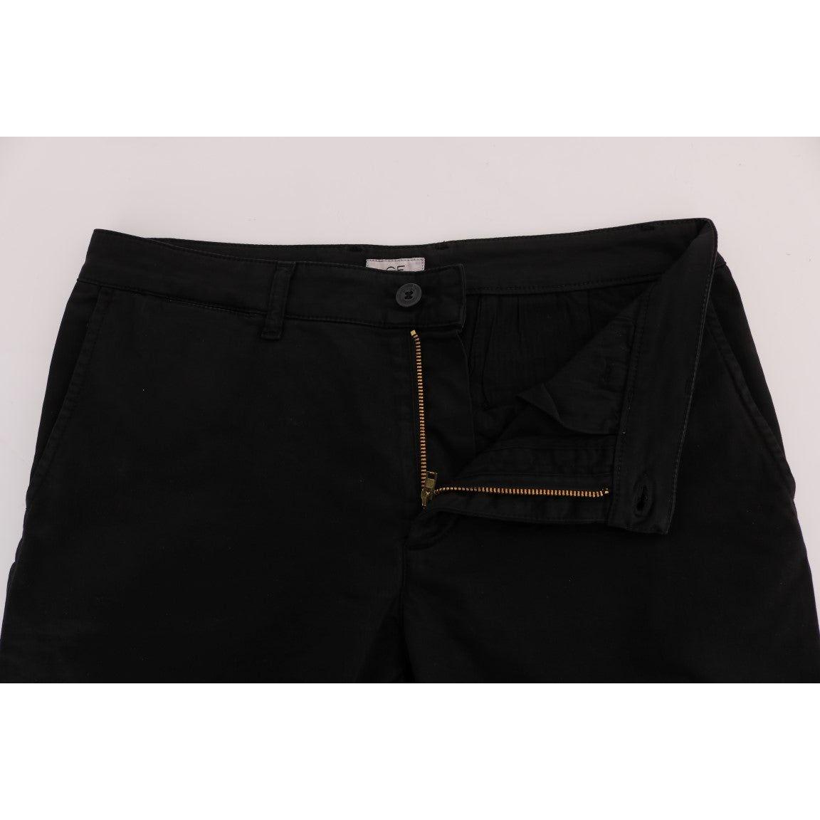 GF Ferre Black Cotton Stretch Chinos Pants SIG60461-1