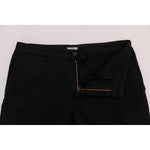 GF Ferre Black Cotton Stretch Chinos Pants SIG60461-1
