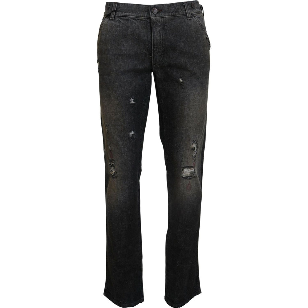 Dolce & Gabbana Gray Green Denim Regular Fit Jeans PAN74557- 54
