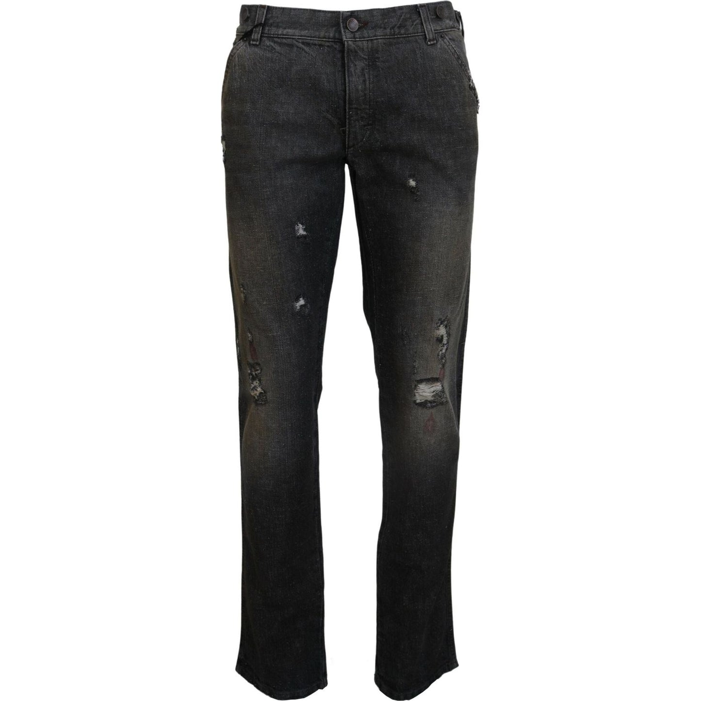 Dolce & Gabbana Gray Green Denim Regular Fit Jeans PAN74557- 54