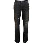 Dolce & Gabbana Gray Green Denim Regular Fit Jeans PAN74557- 54