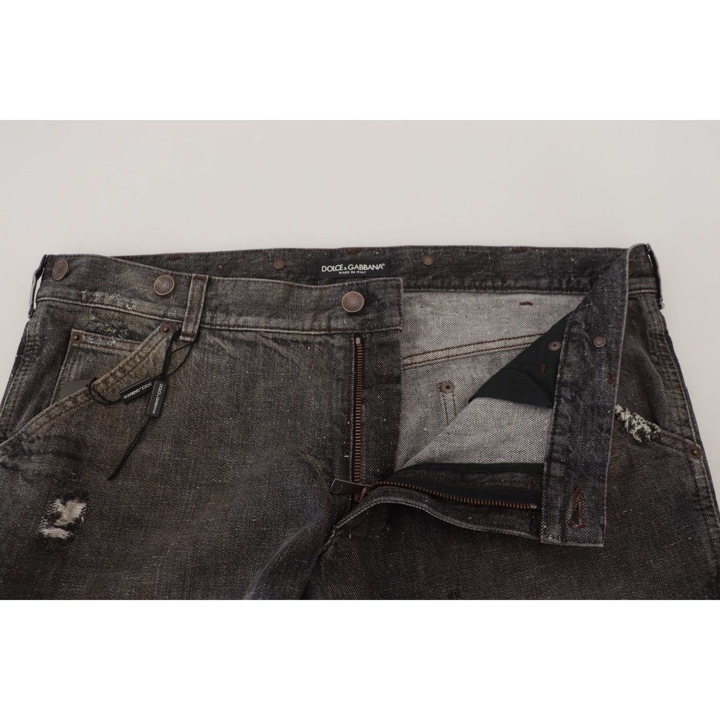 Dolce & Gabbana Gray Green Denim Regular Fit Jeans PAN74557- 54