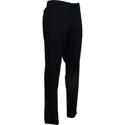Dolce & Gabbana Black Wool Stretch Dress Formal Slim Fit Pant PAN74580- 54