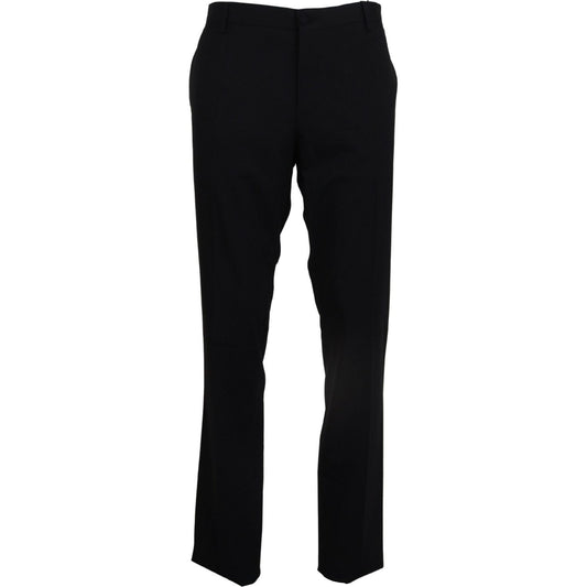Dolce & Gabbana Black Wool Stretch Dress Formal Slim Fit Pant PAN74580- 54