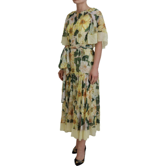 Dolce & Gabbana Multicolor Silk Floral Print Long Maxi Dress DR28867-36
