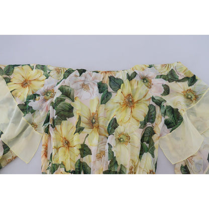 Dolce & Gabbana Multicolor Silk Floral Print Long Maxi Dress
