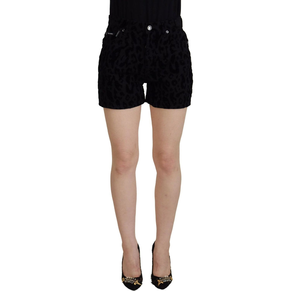 Dolce & Gabbana Black Denim Cotton Stretch Hot Pants Shorts SKI1870- 40