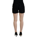 Dolce & Gabbana Black Denim Cotton Stretch Hot Pants Shorts SKI1870- 40
