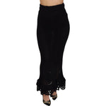 Dolce & Gabbana Black Knitted Cotton High Waist Mermaid Skirt SKI1810 - 42
