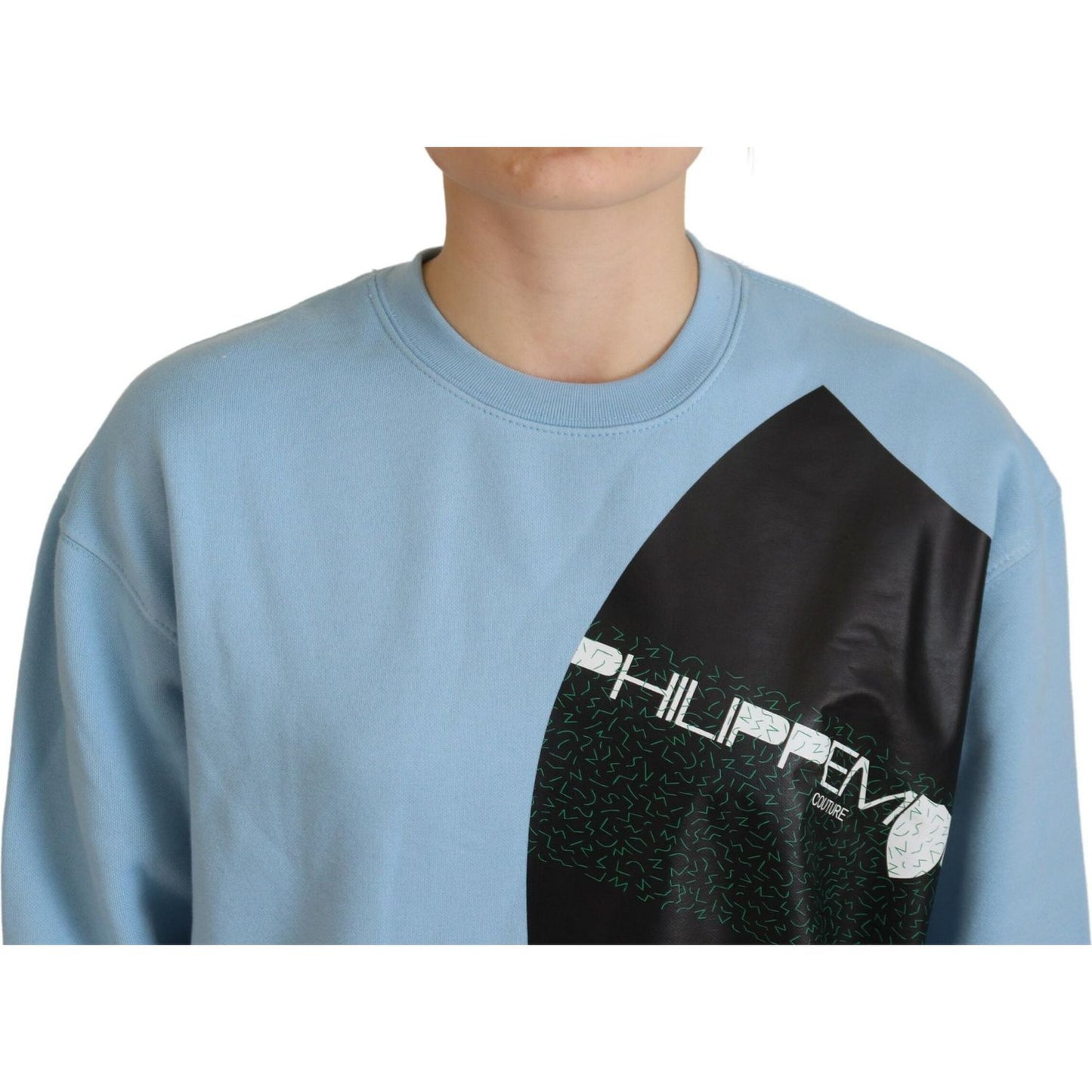 Philippe Model Light Blue Logo Printed Long Sleeves Sweater TSH83288-46